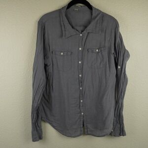 Horny Toad & Co Gray Plaid Long Sleeve Button Up Shirt Size‎ Medium